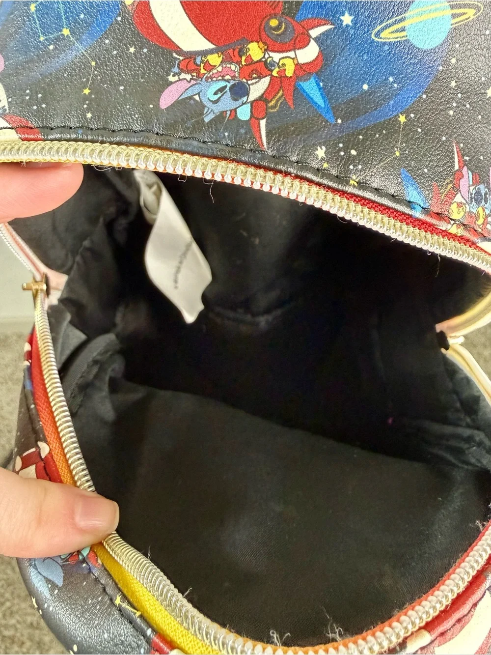 Disney Kids' Space Rocket Mini Backpack - Navy Blue Stitch